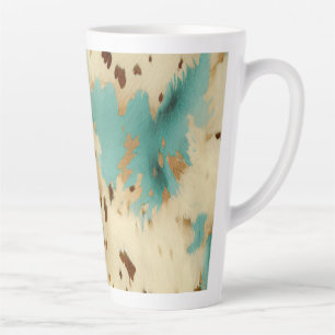 Tasse Latte Vachure d'or blanc turquoise