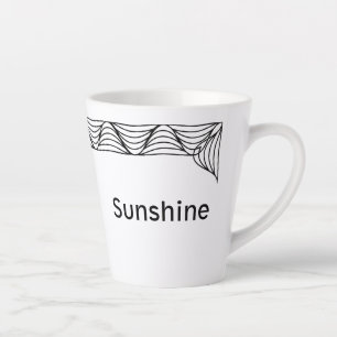 Tasse Latte Vague de chaleur noire et blanche Flatte personnal