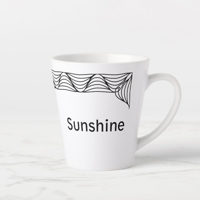 Tasse Latte Vague de chaleur noire et blanche Flatte personnal (Droite)