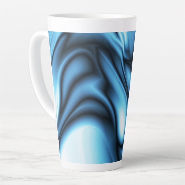 Tasse Latte Vague de soie bleue (Angle gauche)