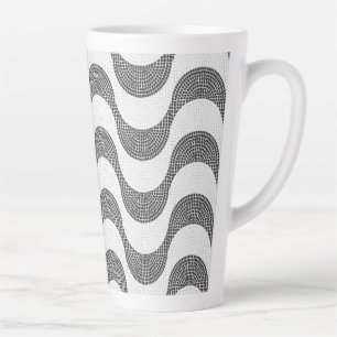 Tasse Latte vagues noires et blanches en pavé portugais