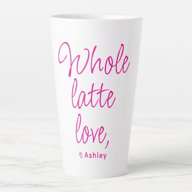 Tasse Latte Valentine entier Latte Love Hot Pink (Devant)