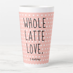 Tasse Latte Valentine entier Latte Love Noir Script Rose