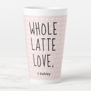 Tasse Latte Valentine entier Latte Love Noir Script Rose