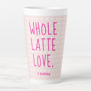 Tasse Latte Valentine entier Latte Love Script Hot Pink