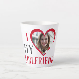 Tasse Latte Valentines Couple Heart Photo personnalisée person