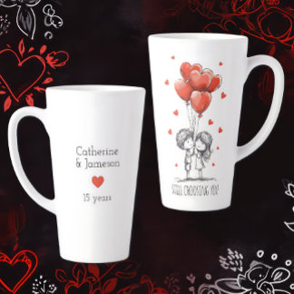 Tasse Latte Valentines Day Couples Custom Anniversary