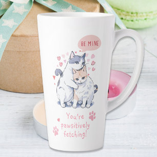 Tasse Latte Valentine's Day Love Amoureux des chats Be Mine