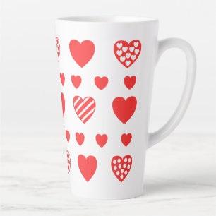 Tasse Latte Valentines jour Cute Hearts blanc motif