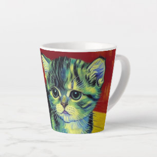 Tasse Latte Van Gogh Tabby Cat