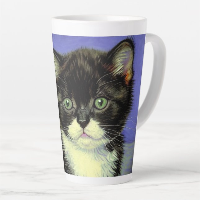 Tasse Latte Van Gogh Tuxedo Kitten (Angle droit)