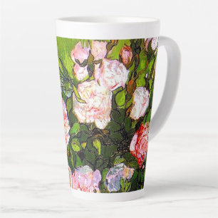 Tasse Latte Van Gogh Vie morte avec des roses roses roses
