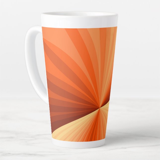 Tasse Latte Vanille rouge orange Abstraite moderne Fractale gr (Angle gauche)