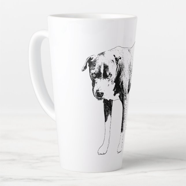 Tasse Latte Veille d'hiver, visage loyal (Angle gauche)