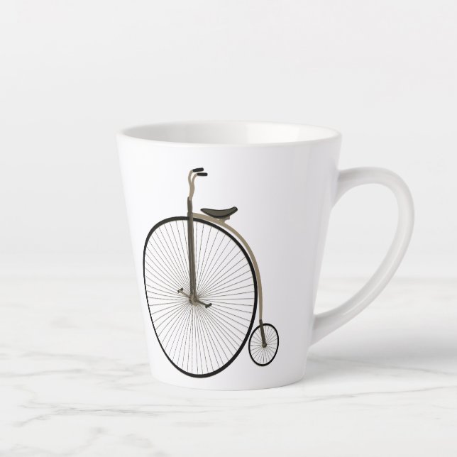 Tasse Latte Vélo ancien à grande roue (Droite)
