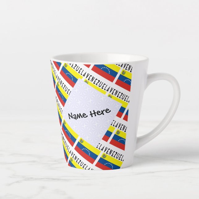 Tasse Latte Venezuela et Venezuela Drapeau Personnalisé (Droite)