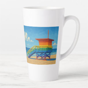 Tasse Latte Venice Beach Rainbow Lifeguard Stand