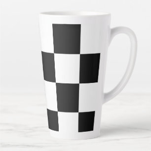 Tasse Latte Vérificateur noir et blanc