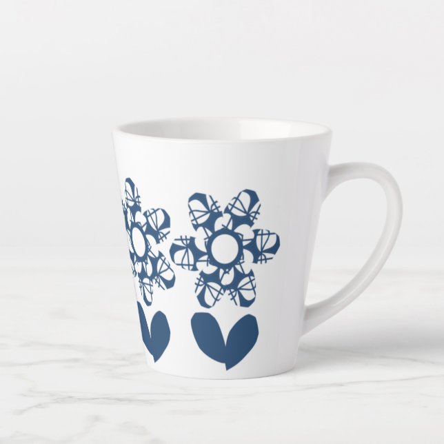 Tasse Latte Véritable Daisy Bleu Déco (Droite)