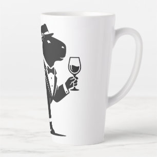 Tasse Latte Verre à vin capybara drôle minimaliste moderne