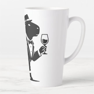 Tasse Latte Verre à vin capybara drôle minimaliste moderne