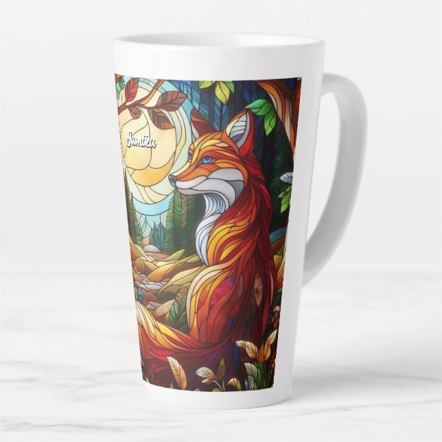 Tasse Latte Verre tendu Look Renard rouge (Angle droit)