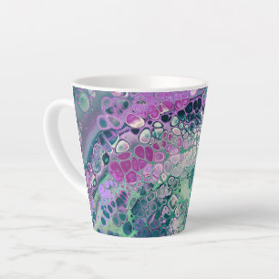 Tasse Latte Verse acrylique sirène, Cool coloré Abstrait