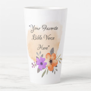 Tasse Latte Verset biblique personnalisé sur l'Arrière - plan