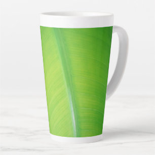 Tasse Latte Vert dégradé de la feuille de bananier Nom du moti