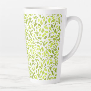 Tasse Latte Vert Feuille Nature Imprimer, Plante Motif feuille