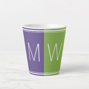 Tasse Latte Vert pourpre   Moderne   Motivation   MONOGRAMME