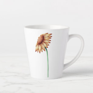 Tasse Latte Vert tournesol personnalisé minimaliste
