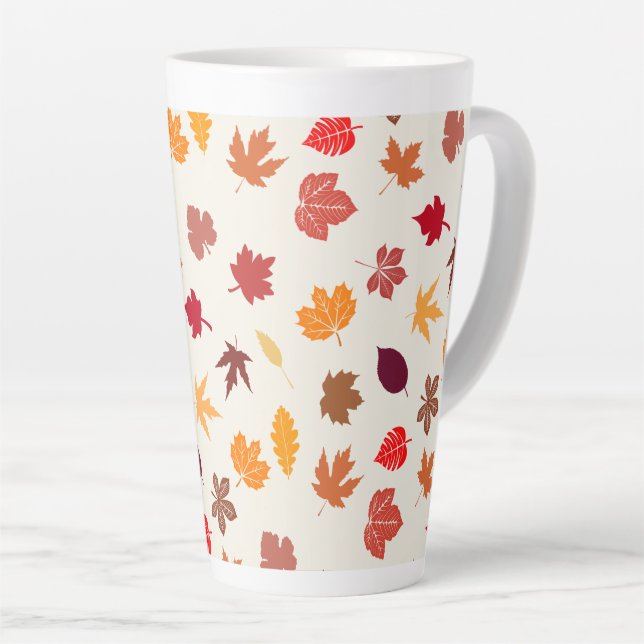 Tasse Latte Vibes Automne Feuilles Automne (Angle droit)