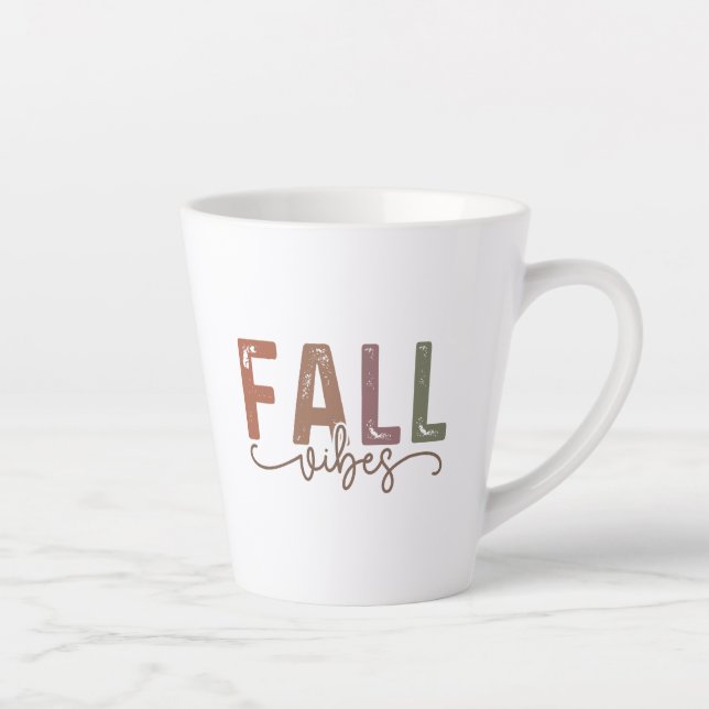 Tasse Latte Vibes d'automne arc-en-ciel (Droite)