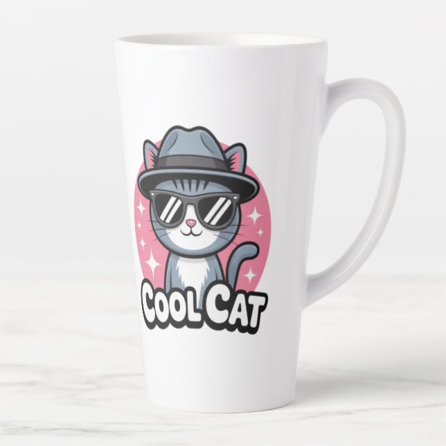 Tasse Latte Vibes de Chat Cool (Droite)