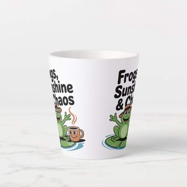 Tasse Latte Vibes de grenouille et café chaos (Devant)