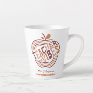 Tasse Latte Vibes d'enseignant personnalisées Boho Appréciatio