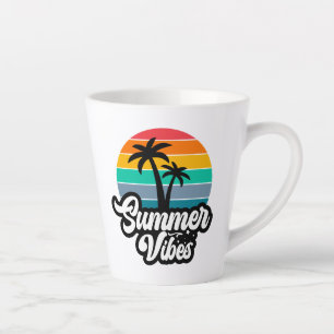 Tasse Latte Vibes d'été avec design de palmiers