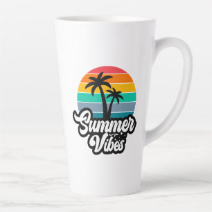 Tasse Latte Vibes d'été avec design de palmiers