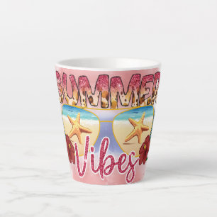 Tasse Latte Vibes d'été Conception des lunettes de soleil de