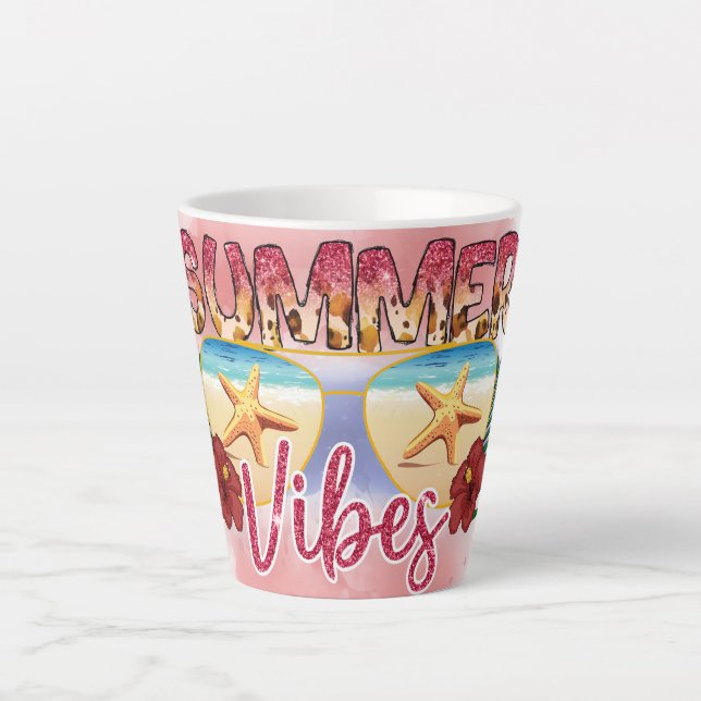 Tasse Latte Vibes d'été | Conception des lunettes de soleil de (Devant)