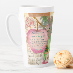 Tasse Latte Vibrant Demeurez en Moi Journal d'Art de Foi Fruct