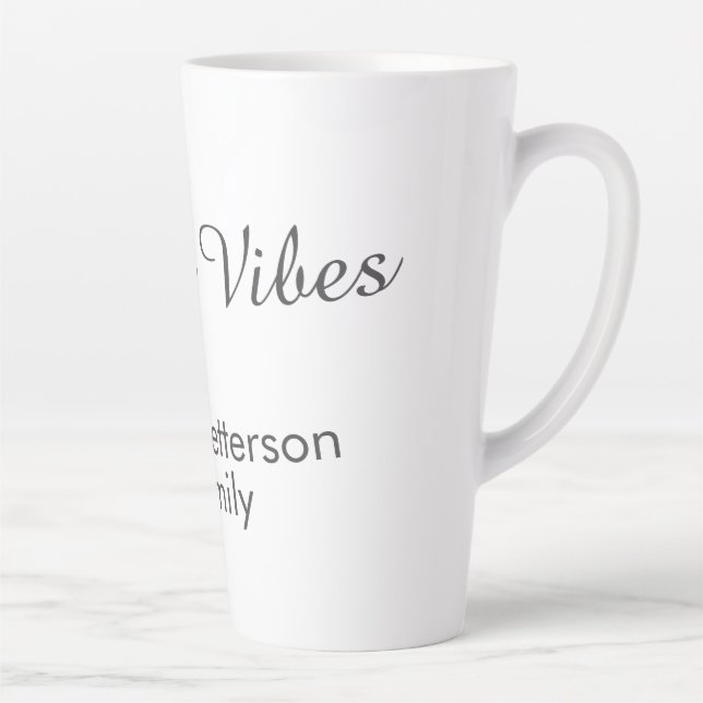 Tasse Latte Vibrations joyeuses rouge Noël ajouter nom de fami (Droite)