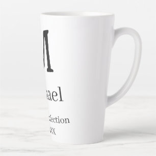 Tasse Latte Vieilli à la perfection établ. 19XX monogramme let