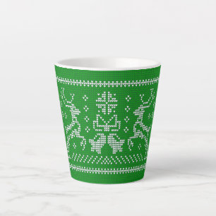 Tasse Latte Vilain chandail sonneries cloches cerfs de Noël ve