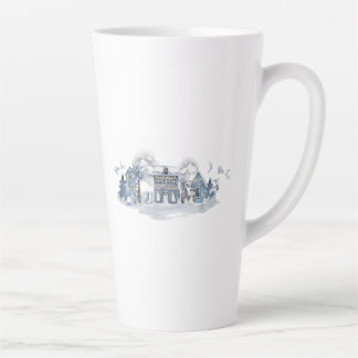 Tasse Latte Village de Rêve d'Hiver