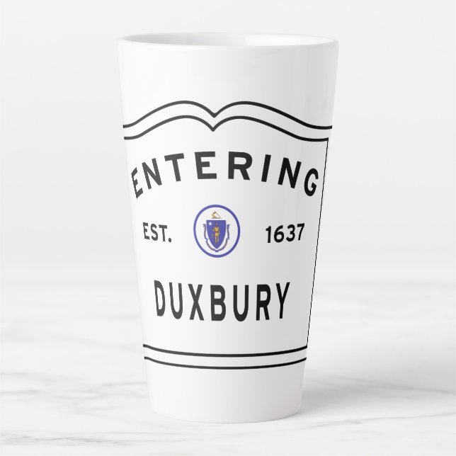 Tasse Latte Ville de Duxbury Massachusetts (Devant)