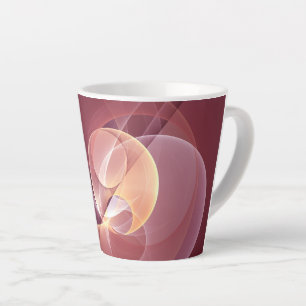 Tasse Latte Vin moderne élégant Abstrait Art fractal rouge