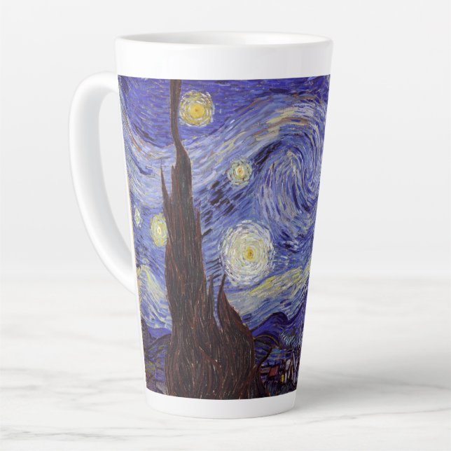 Tasse Latte Vincent Van Gogh Starry Nuit Vintage Art (Angle gauche)