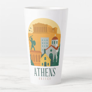 Tasse Latte Vintage Athènes Grèce Voyage - Parthenon